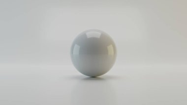 Beyaz arka planda 3D beyaz top. Sıçrama ekranı, site için ilk ekran.