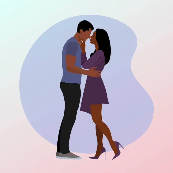 Vector Illustratie Van Een Paar Verliefde Mensen — Stockvector