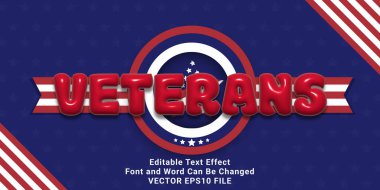 3D Iveterans metin efekti. Typhography logosu