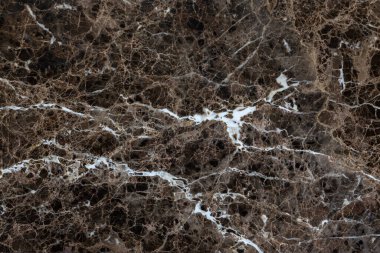 Doğal arka plan olarak beyaz damarlı cilalanmış kahverengi mermer, doku..