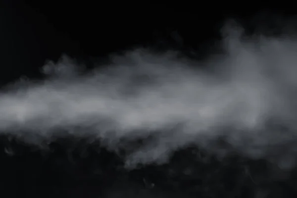 Smoke Spray Spit Left Side Black Background — Stock Photo, Image