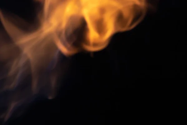 Soft Blur Flame Some Detail Top Black Background Overlay Effect — Stock Photo, Image