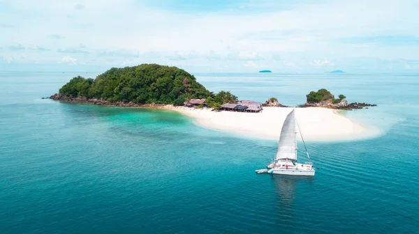 Koh Kai Nai Desde Vista Del Dron Con Parque Barcos — Foto de Stock