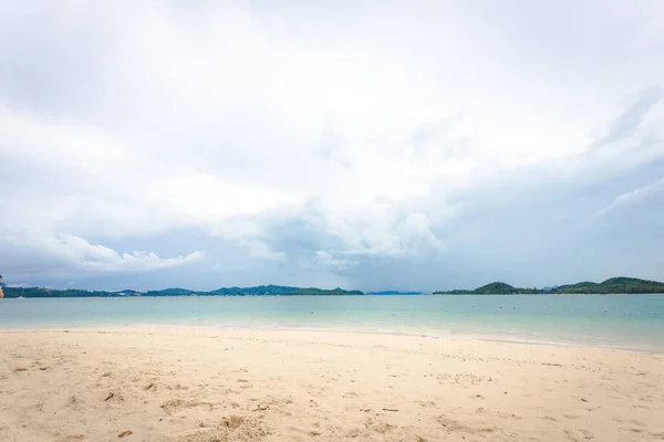 Вид Пляж Веткой Оторвавшейся Сосны Песке Ясном Небе — стоковое фото