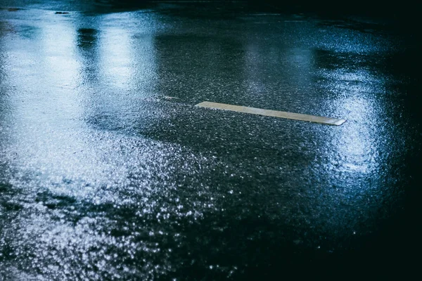 Road Night Raining Day — Stock Photo, Image