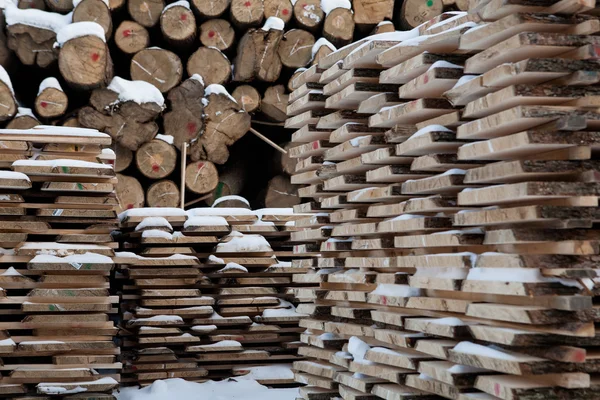 Woodworking factory, warehouse, drying — Stock Photo, Image