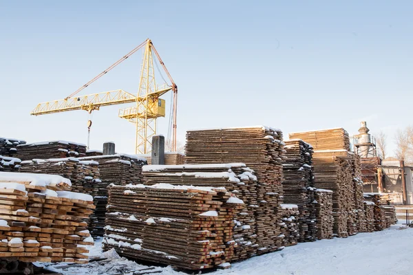 Woodworking factory, warehouse, drying — Stock Photo, Image