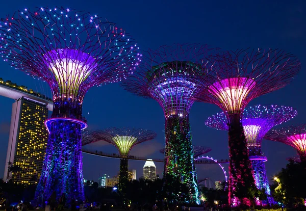 Fantastisk ljusshow i singapore — Stockfoto