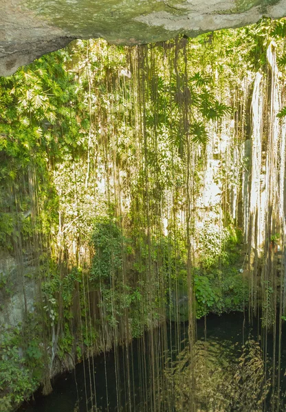 Bela caverna da natureza e lago subterrâneo, México — Fotografia de Stock