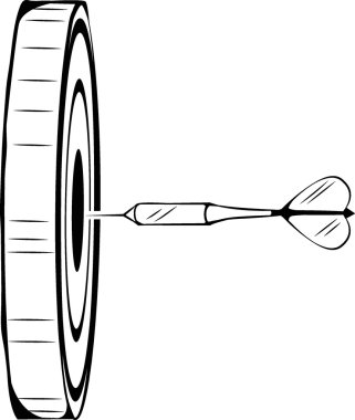 Bir bullseye hedefi üzerindeki dart