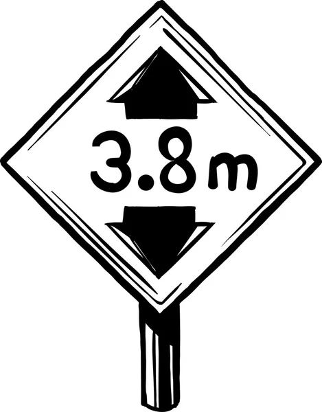 Höhenbeschränkung Verkehrszeichen — Stockvektor