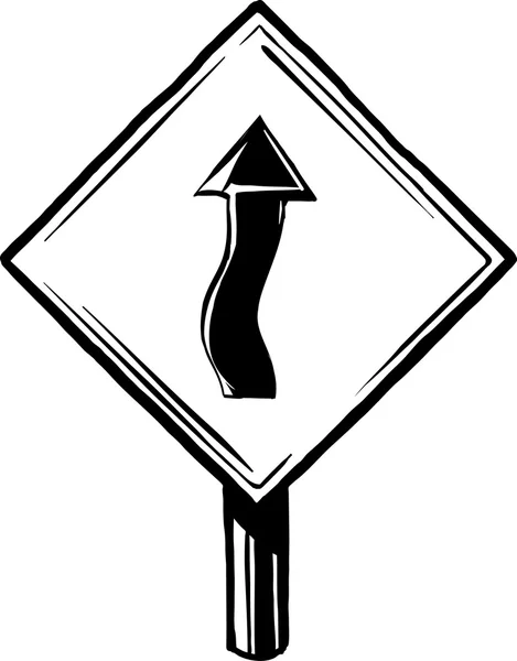 Panneau de signalisation oscillant ou sinueux — Image vectorielle