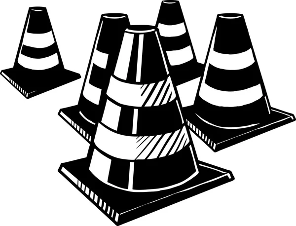 Cones de tráfego Ilustração De Stock