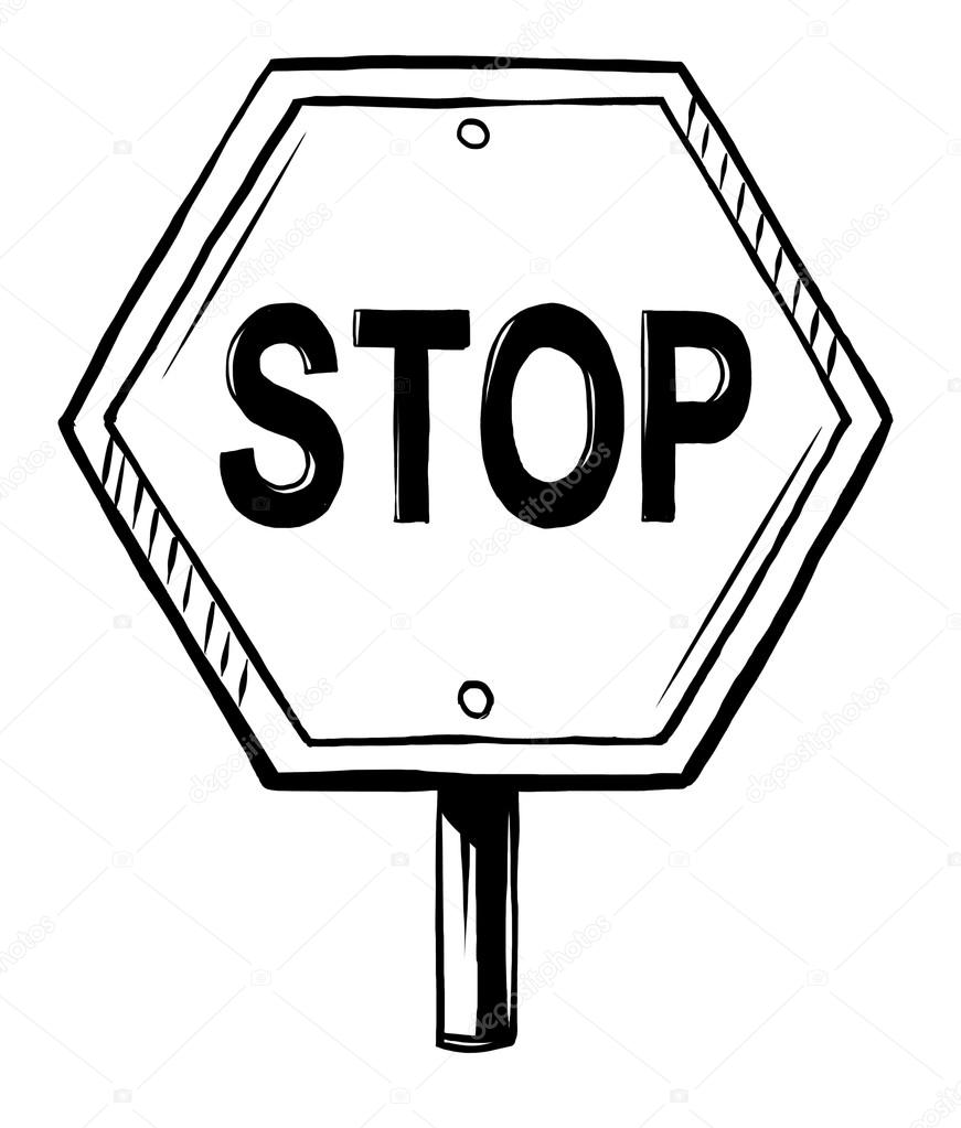 Hexagonal Stop traffic sign