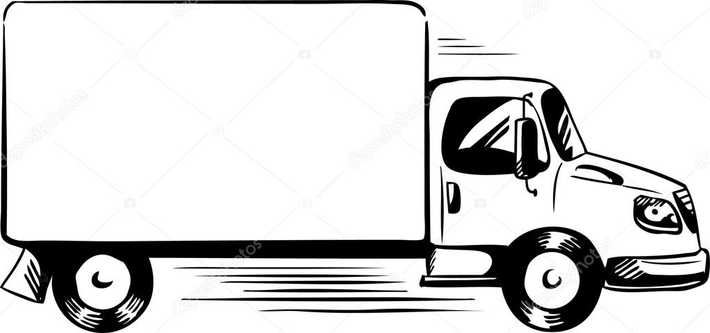 Service or delivery van - truck driving fast