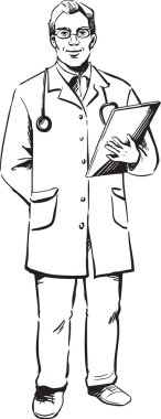 Kendine güvenen erkek doktor