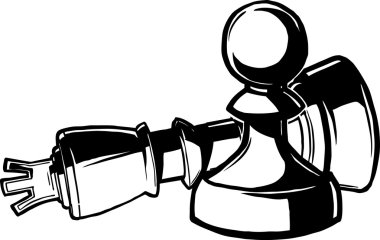 Chess pieces - King down and pawn upright vector Chess pieces - King down and pawn upright vector
