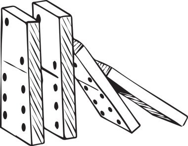 The domino effect clipart