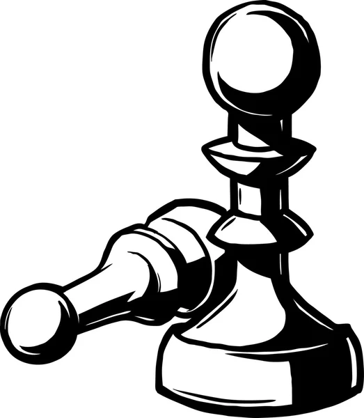 Two chess pieces, one up and one down — Stock Vector