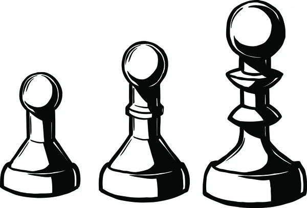 Tre schackpjäser — Stock vektor