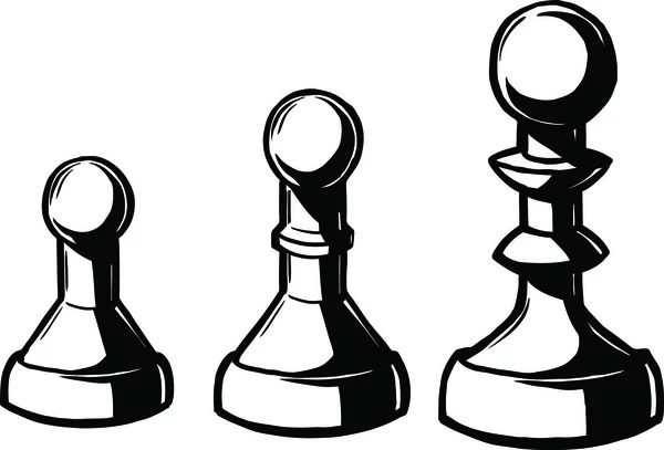 Three chess pieces — Stock Vector