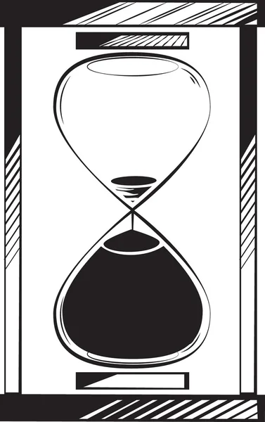 Hourglass with sand running through almost empty — Stock Vector