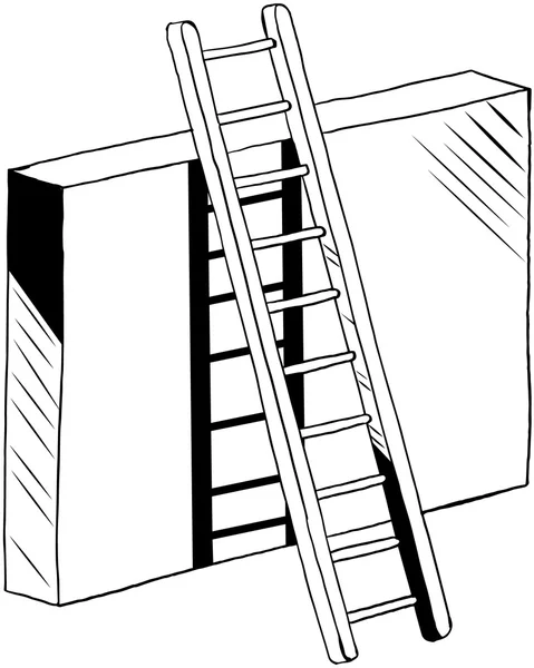Лестница прислонилась к стене — стоковый вектор
