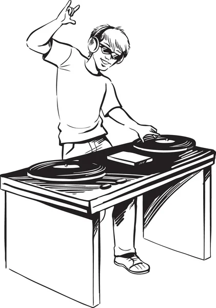 Disco jockey mistura de música Ilustrações De Stock Royalty-Free