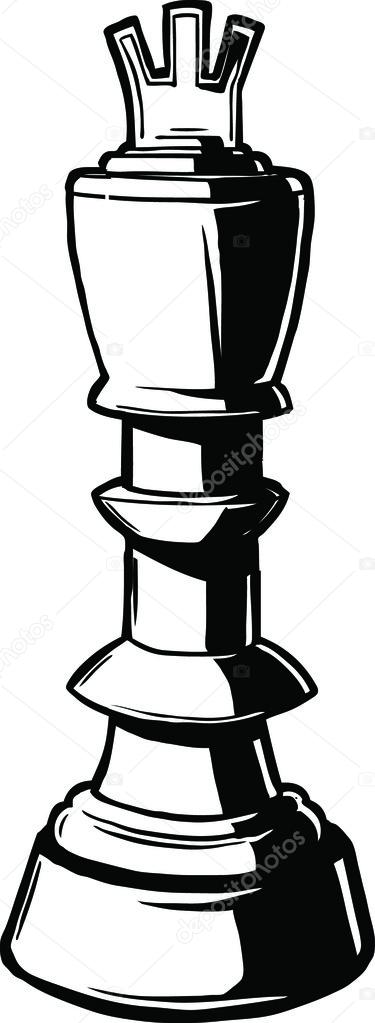 Sketch of a king chess piece Stock Vector