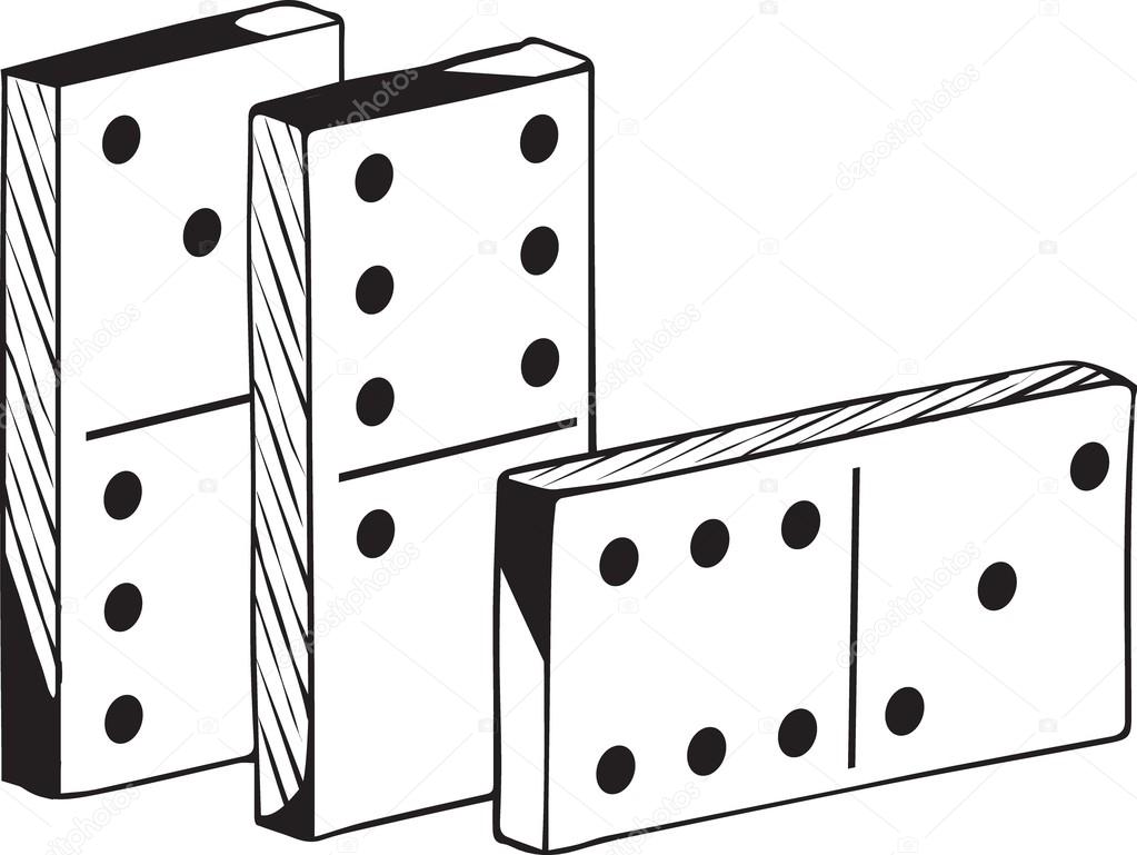 Dominoes upright and sideways