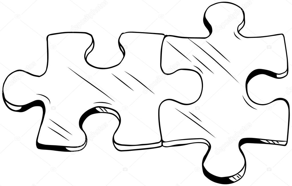 Two puzzle pieces — Stock Vector © businessdoodles 60499895