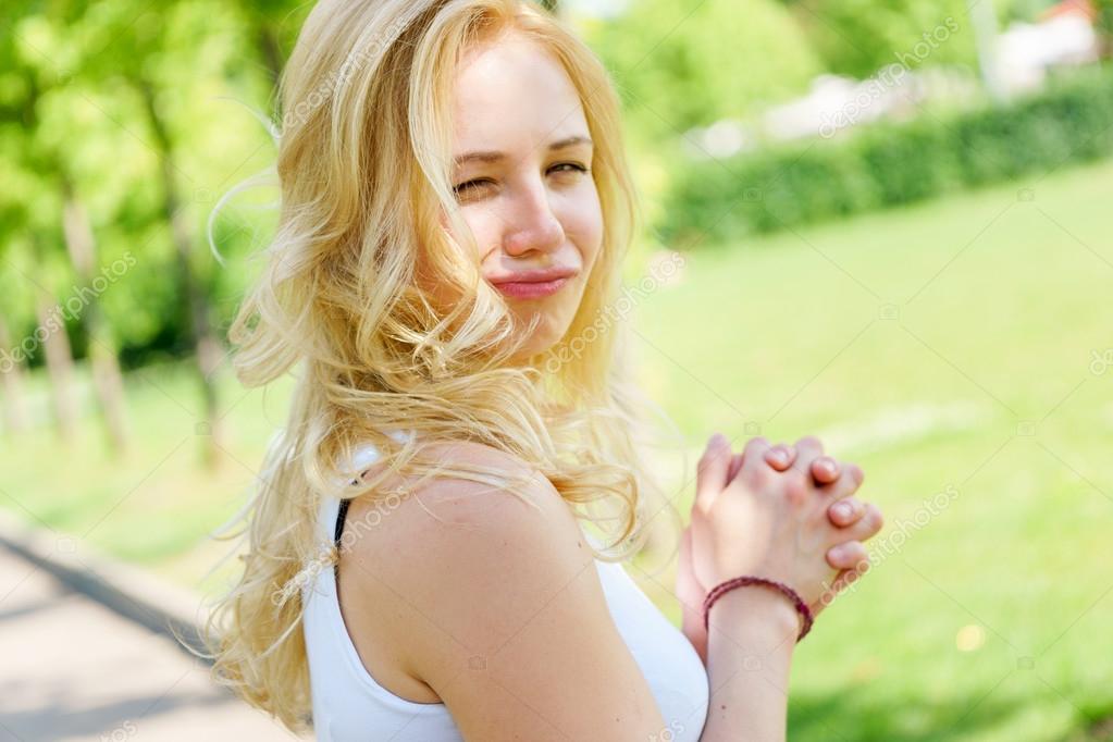 blonde cute facial Blonde cute facial