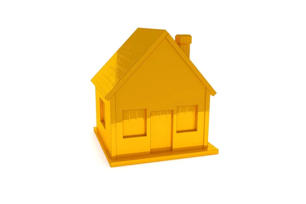 beyaz zemin üzerine altın ev.