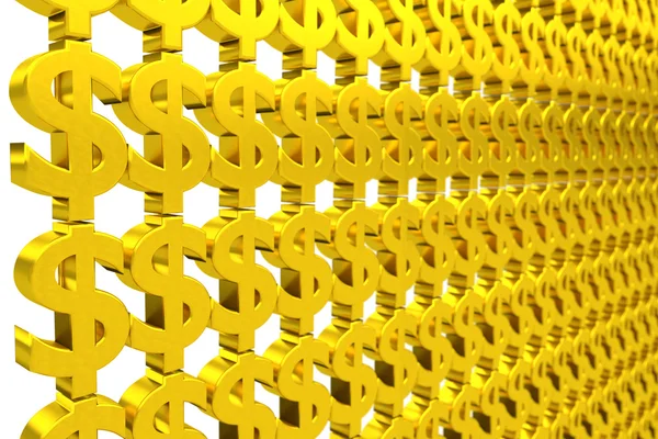 Altın dolar işareti duvarına