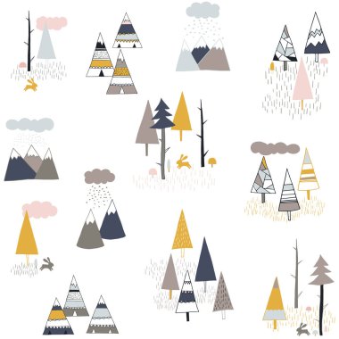 İskandinav tarzı doğa, orman, dağlar