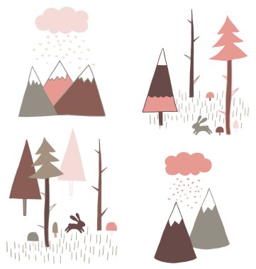 İskandinav tarzı doğa, orman, dağlar