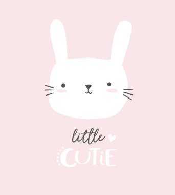 İskandinav tarzında şirin çizgi film tavşanı, vektör çizimi