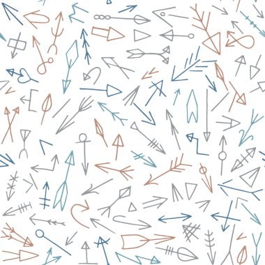 Çizgi film oklu şirin arkaplan, vektör illüstrasyonu