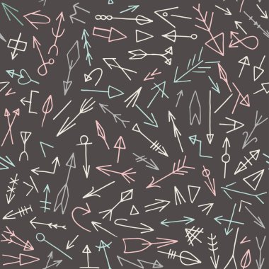 Çizgi film oklu şirin arkaplan, vektör illüstrasyonu