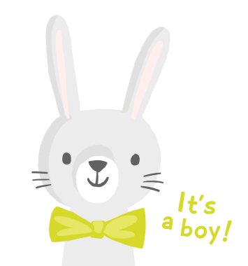 Şirin çizgi film tavşanı, vektör çizimi.