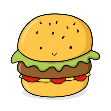 Çizgi film burgeri, vektör çizimi.