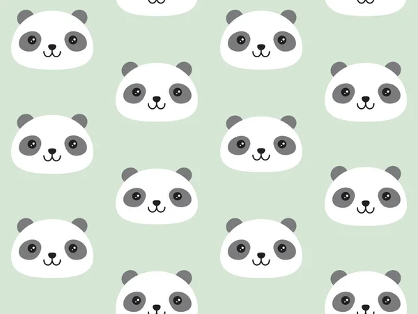 Fondo Lindo Con Caras Pandas Dibujos Animados Ilustración Vectores — Vector de stock