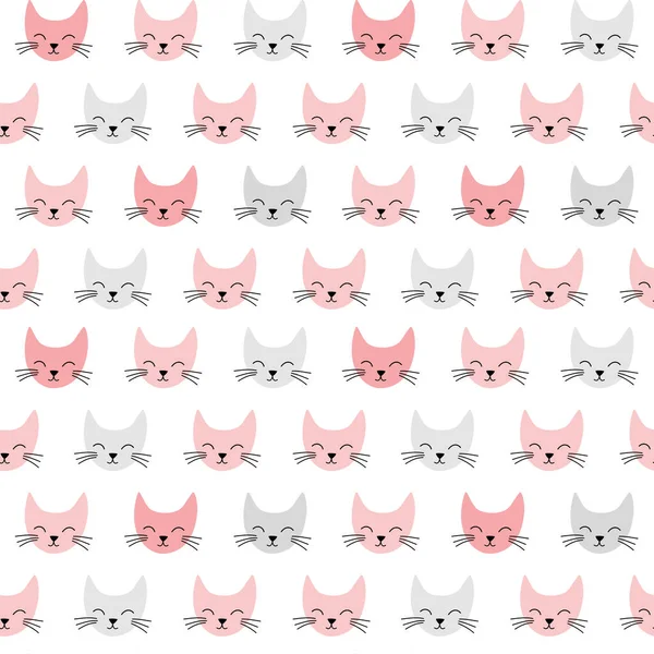 Lindo Fondo Con Gatos Dibujos Animados Ilustración Vectorial — Vector de stock