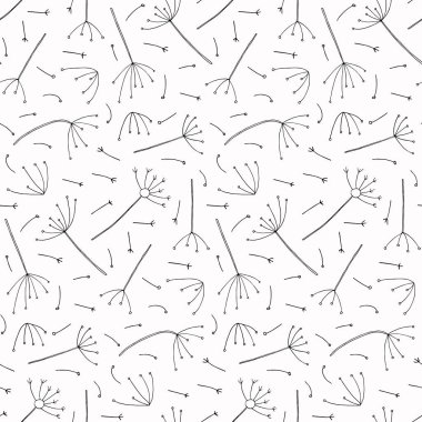 Sevimli çizgi film bitkileri deseni, vektör illüstrasyonu 