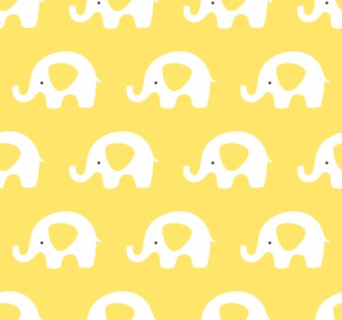 Çizgi fillerle sevimli bir arkaplan, vektör illüstrasyonu