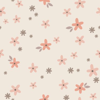 Çiçek vektör çizimleriyle sevimli karikatür arkaplanları