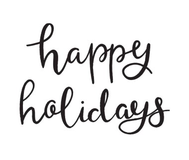 El yazısı yazı tipi mutlu tatiller, vektör illüstrasyonu