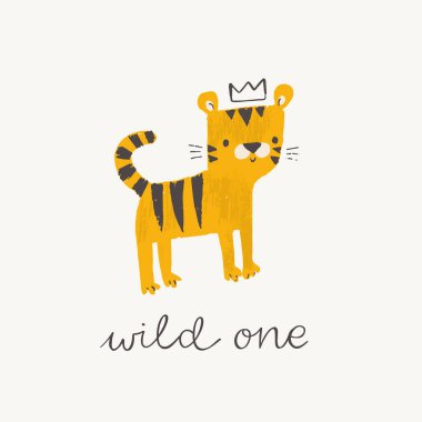 Tatlı çizgi film orman kavramı, vektör illüstrasyonu 