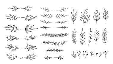 Sevimli karikatür bitkileri, vektör çizimi