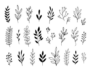 Sevimli karikatür bitkileri, vektör çizimi